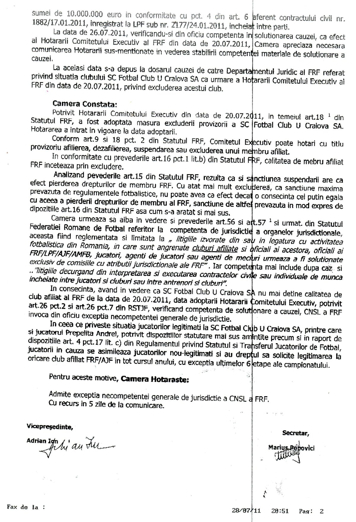 Mititelu acuză FRF şi LPF : "Acum vă prezint documentele reale. Avem două Federaţii şi două Ligi!"