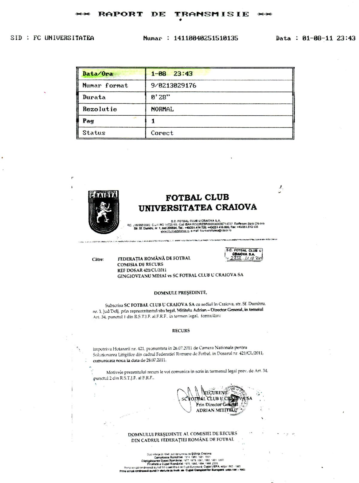 Mititelu acuză FRF şi LPF : "Acum vă prezint documentele reale. Avem două Federaţii şi două Ligi!"