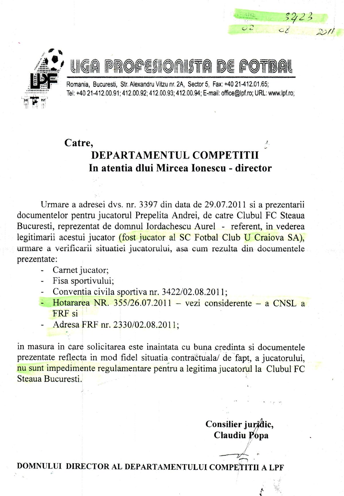 Mititelu acuză FRF şi LPF : "Acum vă prezint documentele reale. Avem două Federaţii şi două Ligi!"