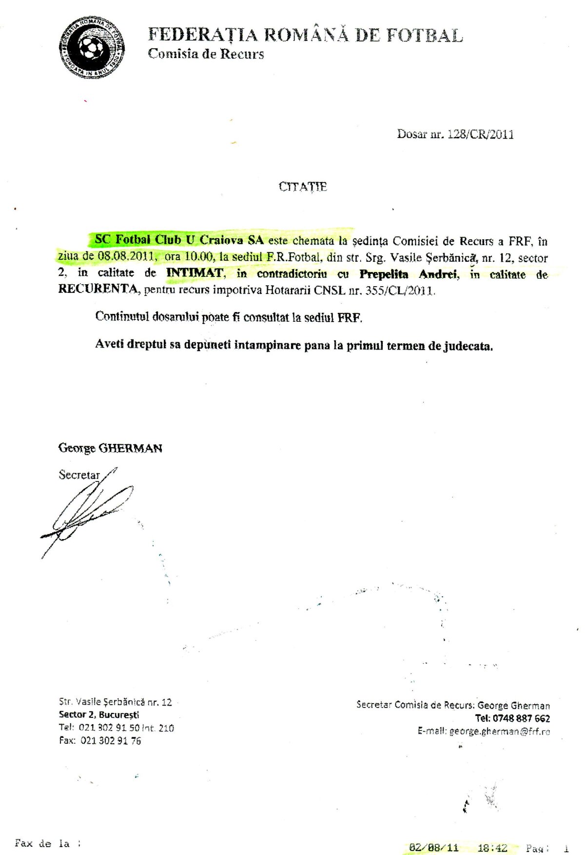 Mititelu acuză FRF şi LPF : "Acum vă prezint documentele reale. Avem două Federaţii şi două Ligi!"