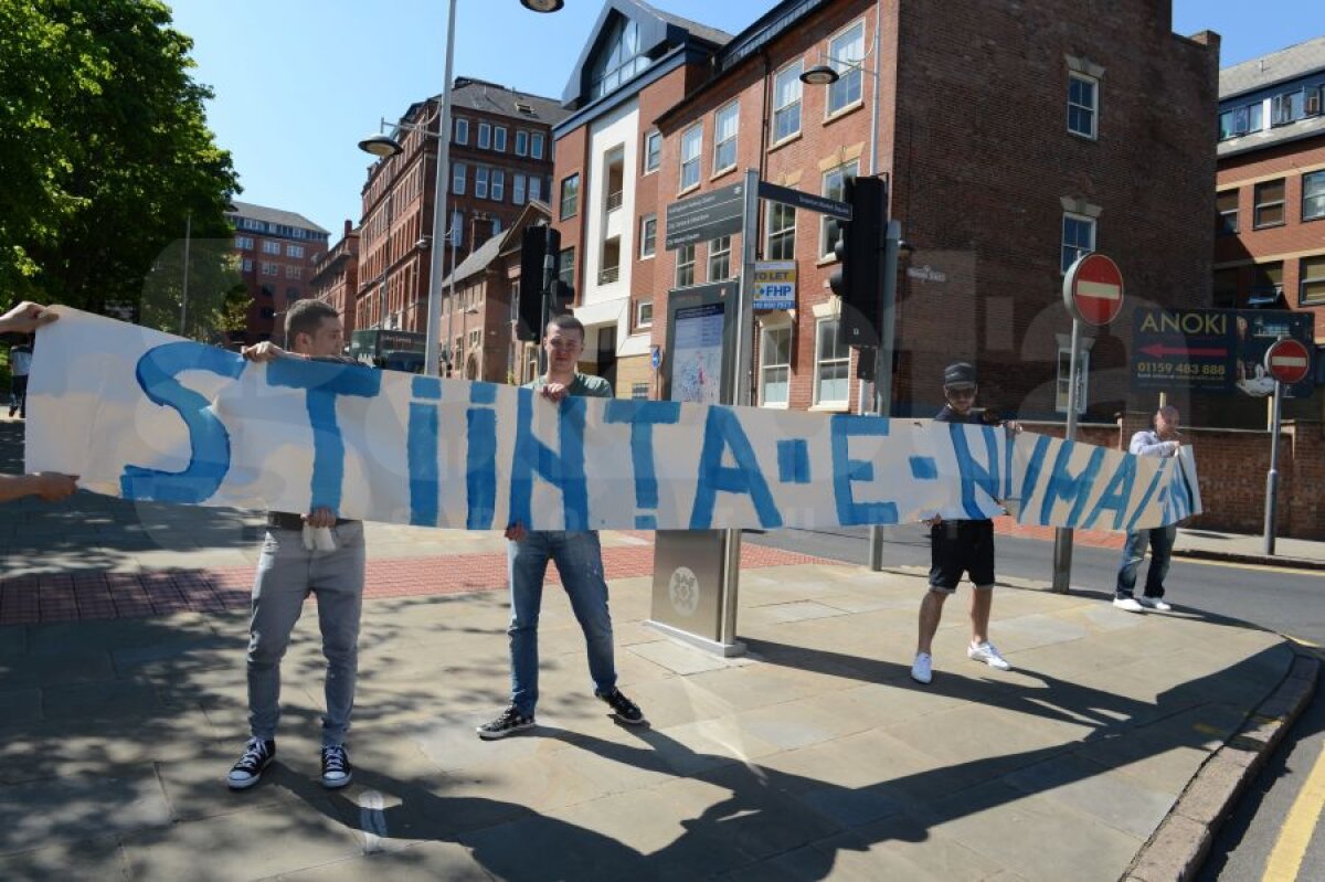 FOTO "Ştiinţa e numai una" şi la Nottingham » Fanii Craiovei continuă campania şi la meciul Bute-Froch