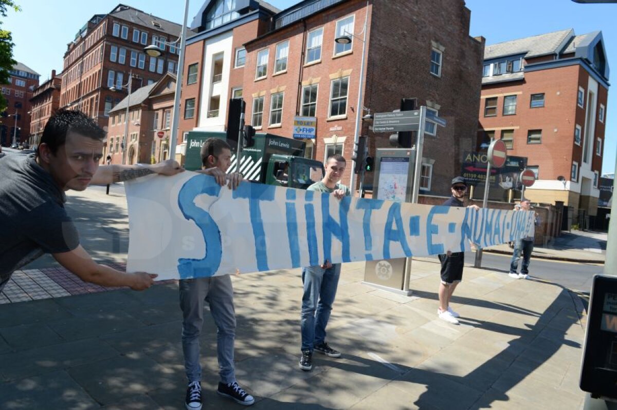 FOTO "Ştiinţa e numai una" şi la Nottingham » Fanii Craiovei continuă campania şi la meciul Bute-Froch