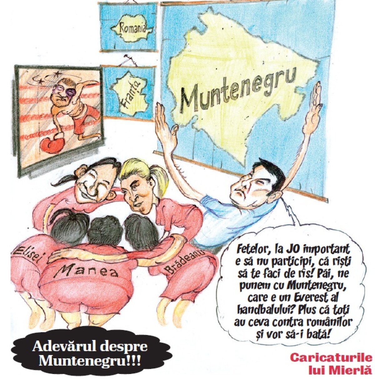 Caricatura unui week-end dezastruos » Discursul lui Voina pentru naţionala României de handbal