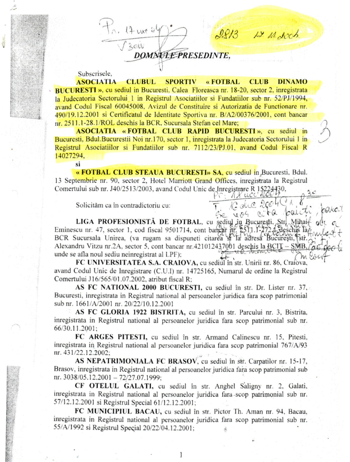 FOTO Ştiinţa nu e prima » Dovada că şi Steaua, Dinamo şi Rapid au cerut desfiinţarea LPF!