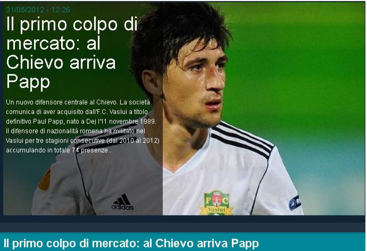 Vaslui l-a cedat pe Papp la Chievo! Porumboiu explică ce a obţinut în urma transferului