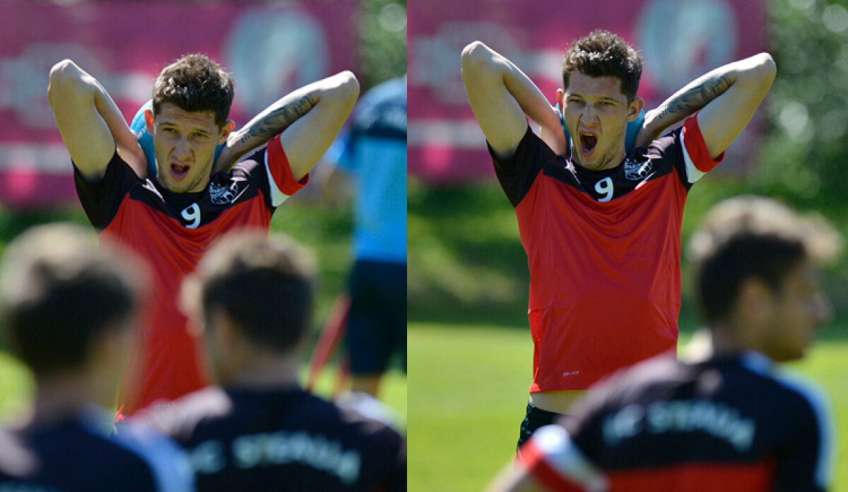 FOTO » SomnoNilă :D » Cînd toţi trag tare, Costea rezistă cu greu să n-adoarmă la antrenamente