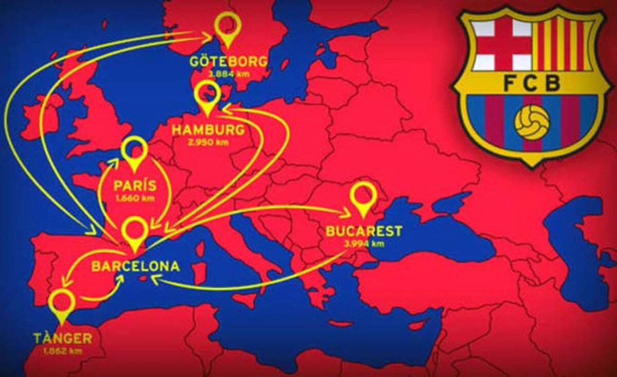 Barca, o vară în aer » Peste 14.000 km va zbura Barcelona în iulie şi august. Cea mai lungă călătorie, la Bucureşti