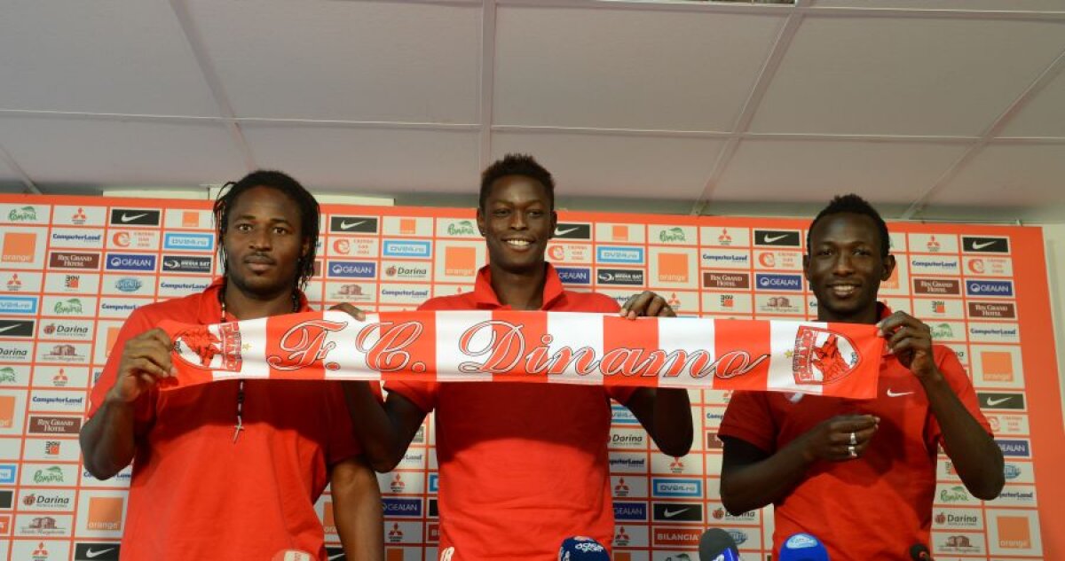 FOTO Dinamo şi-a prezentat perlele din Africa: Koulibaly, Issa Ba şi Boubacar, ”veniţi la muncă în România”, cum spun chiar jucătorii