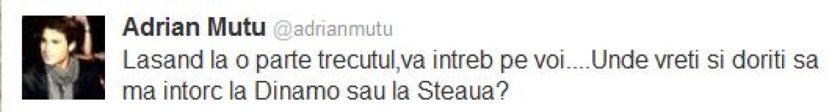 Nici Dinamo, nici Steaua! » Ăsta e singurul tricou care contează pentru Mutu!