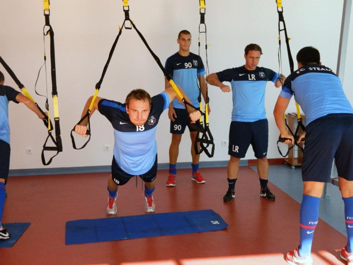 FOTO Suspendaţi în corzi » Antrenamente revoluţionare ale steliştilor în noua sală de forţă