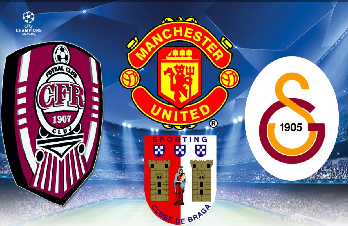 CFR Cluj este în grupă cu Manchester United, Braga şi Galatasaray! Vezi programul