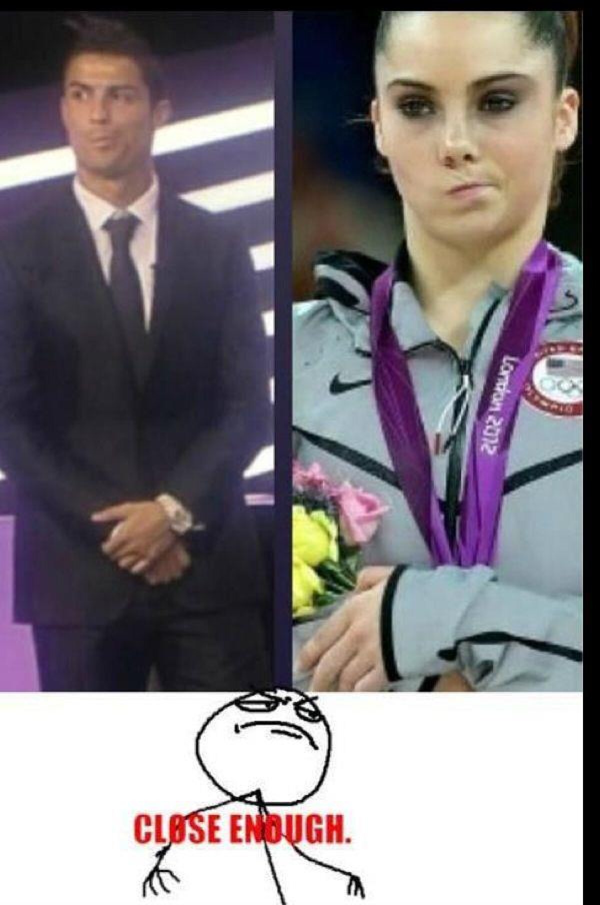 Să nu uităm să zîmbim! » Asemănarea uimitoare dintre Ronaldo şi McKayla Maroney :D