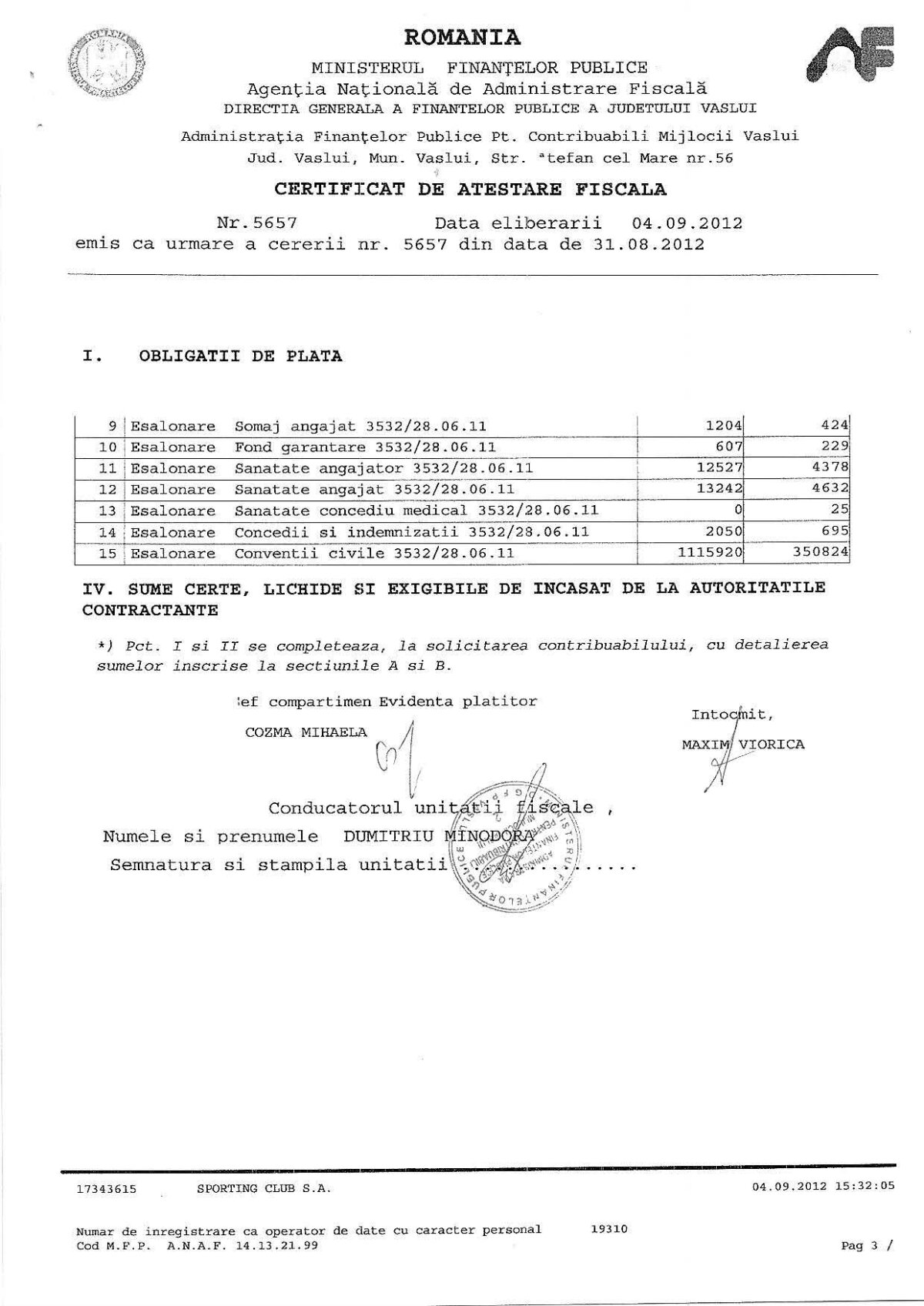 Porumboiu reacţionează la decizia UEFA: "Am crezut că acolo sînt oameni serioşi, dar m-am înşelat" » Vasluiul se apără cu documente oficiale