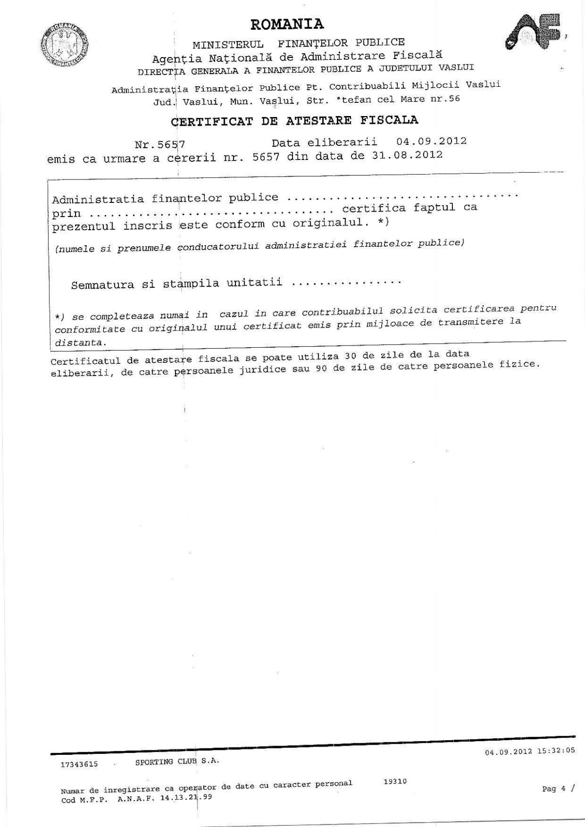 Porumboiu reacţionează la decizia UEFA: "Am crezut că acolo sînt oameni serioşi, dar m-am înşelat" » Vasluiul se apără cu documente oficiale