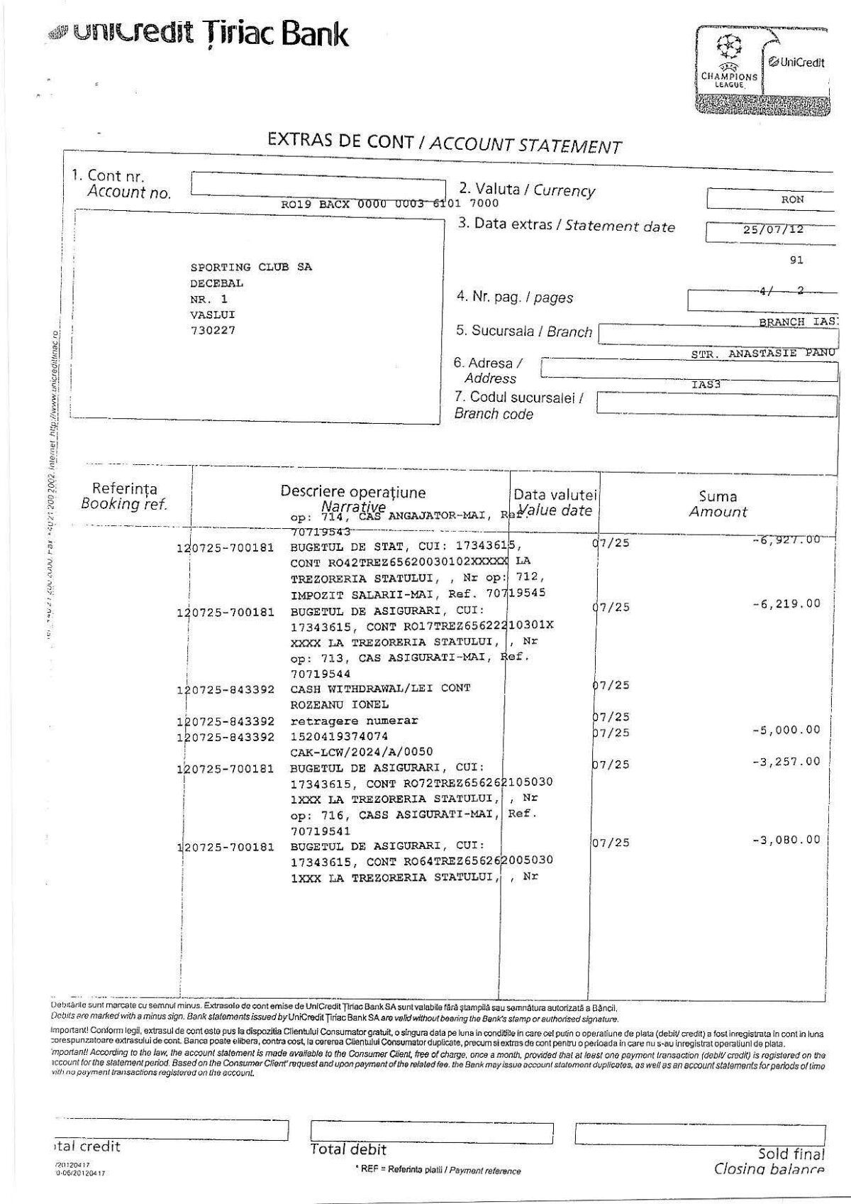 Porumboiu reacţionează la decizia UEFA: "Am crezut că acolo sînt oameni serioşi, dar m-am înşelat" » Vasluiul se apără cu documente oficiale