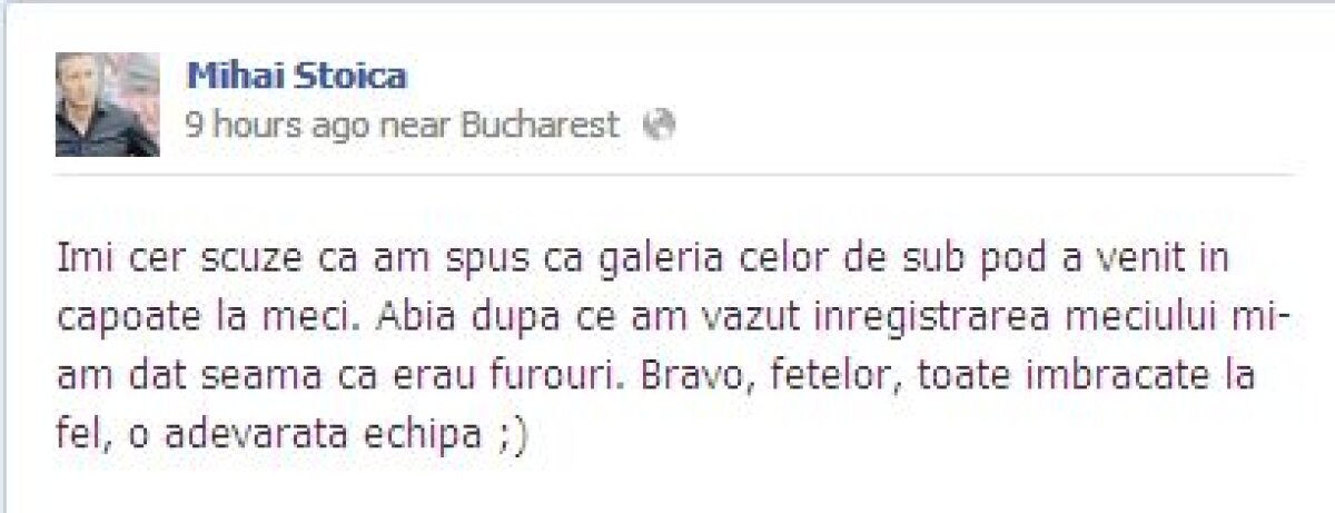 MM continuă războiul pe Facebook: "Galeria Rapidului arată ca nişte fete!"