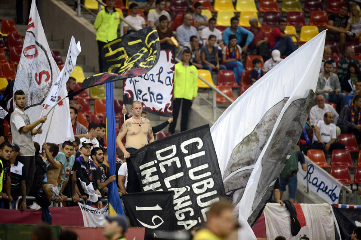 FOTO Pledoarie pentru stadion, nu pentru televizor! » Reportaj inedit făcut la derby: o repriză în tribune, cealaltă la TV