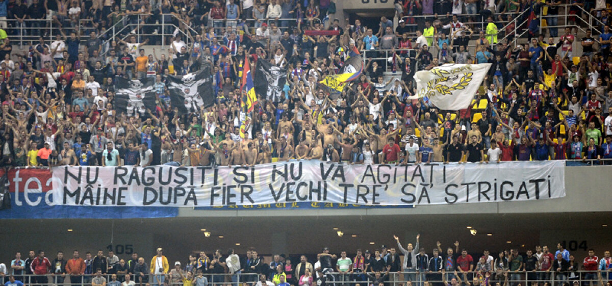 FOTO MM a garantat bannerul rasist! » Steliştii l-au omagiat la derby pe un criminal care a ucis 24 de ţigani