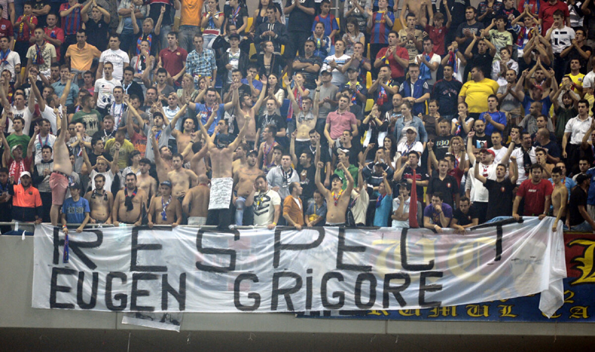 FOTO MM a garantat bannerul rasist! » Steliştii l-au omagiat la derby pe un criminal care a ucis 24 de ţigani