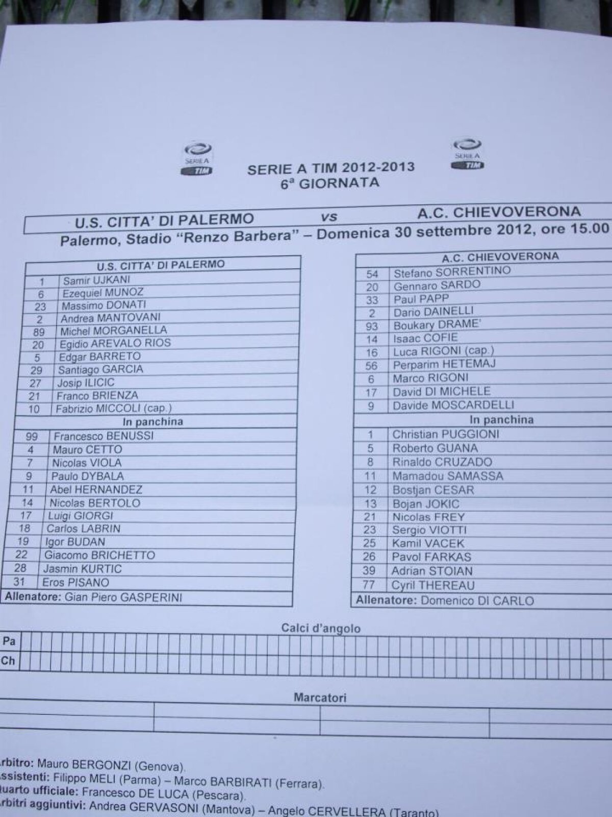 VIDEO Palermo - Chievo 4-1, gol senzaţional de la 50m al lui Miccoli! Papp titular în premieră la oaspeţi