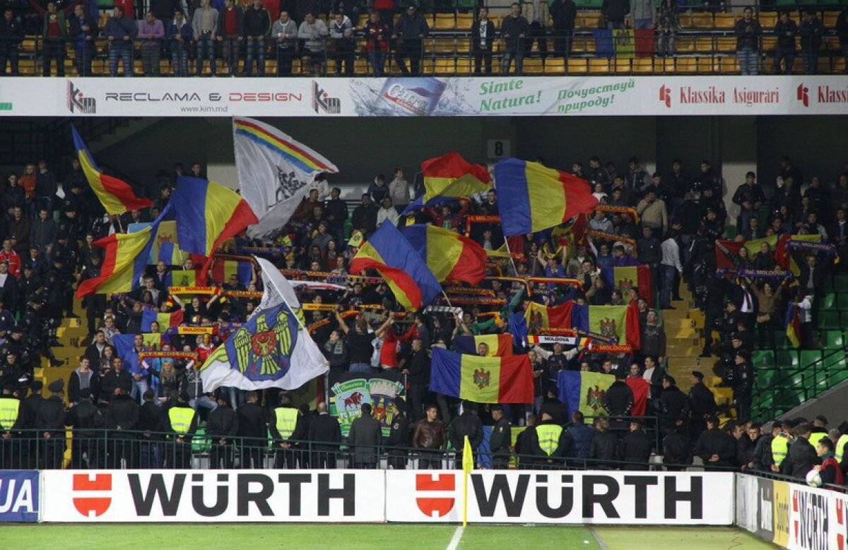 FOTO » Moldova e cu noi! Dovadă superbă de dragoste pentru România la meciul cu Ucraina