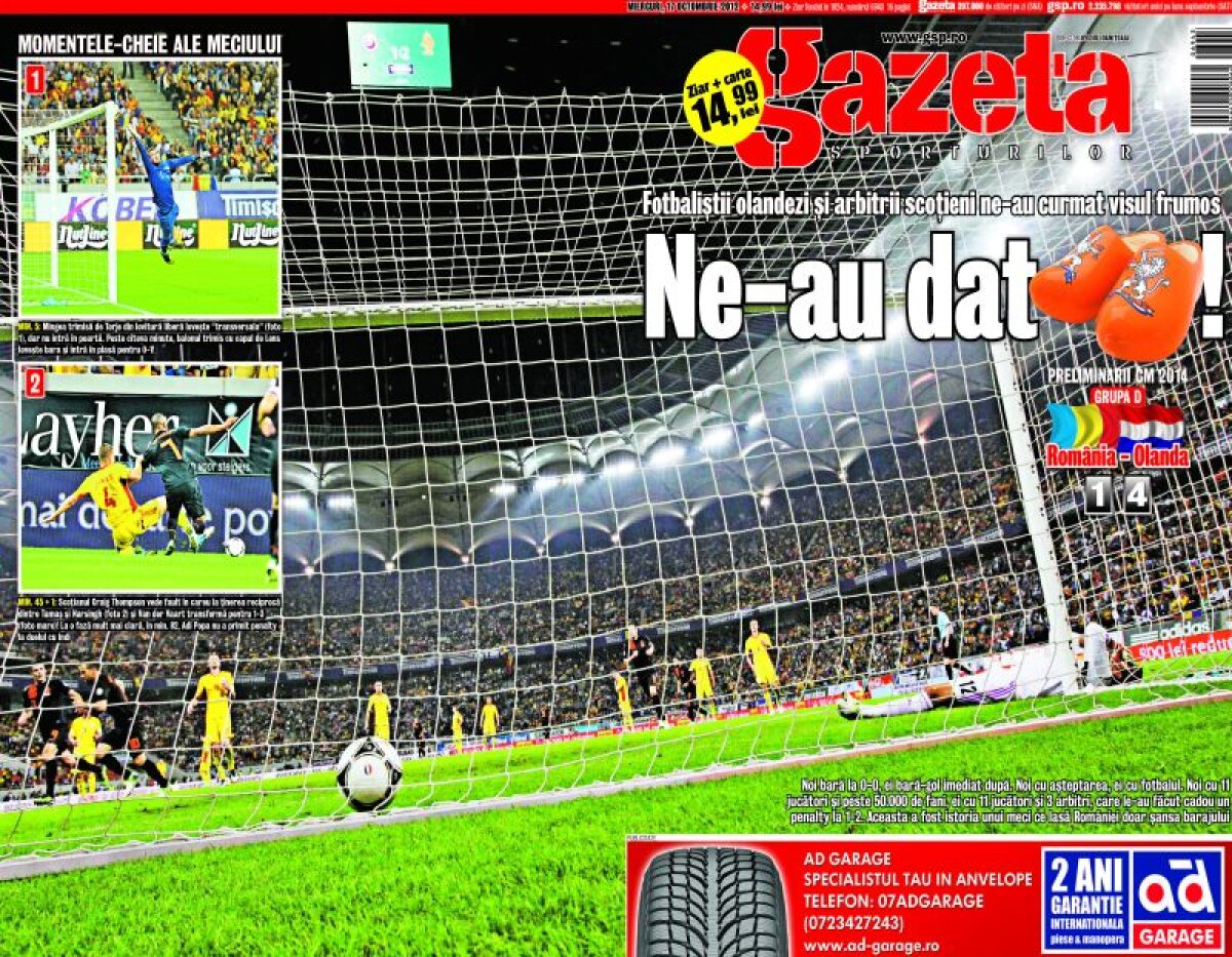 VIDEO Curajoşi, dar rupţi în fund » România nu a făcut faţă meciului cu Olanda, scor 1-4