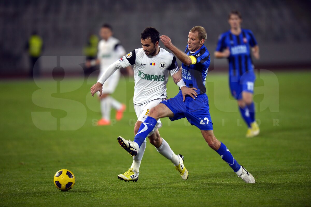 FOTO şi VIDEO U Cluj - Oţelul 1-1 » Studenţii şi gălăţenii s-au îngropat reciproc