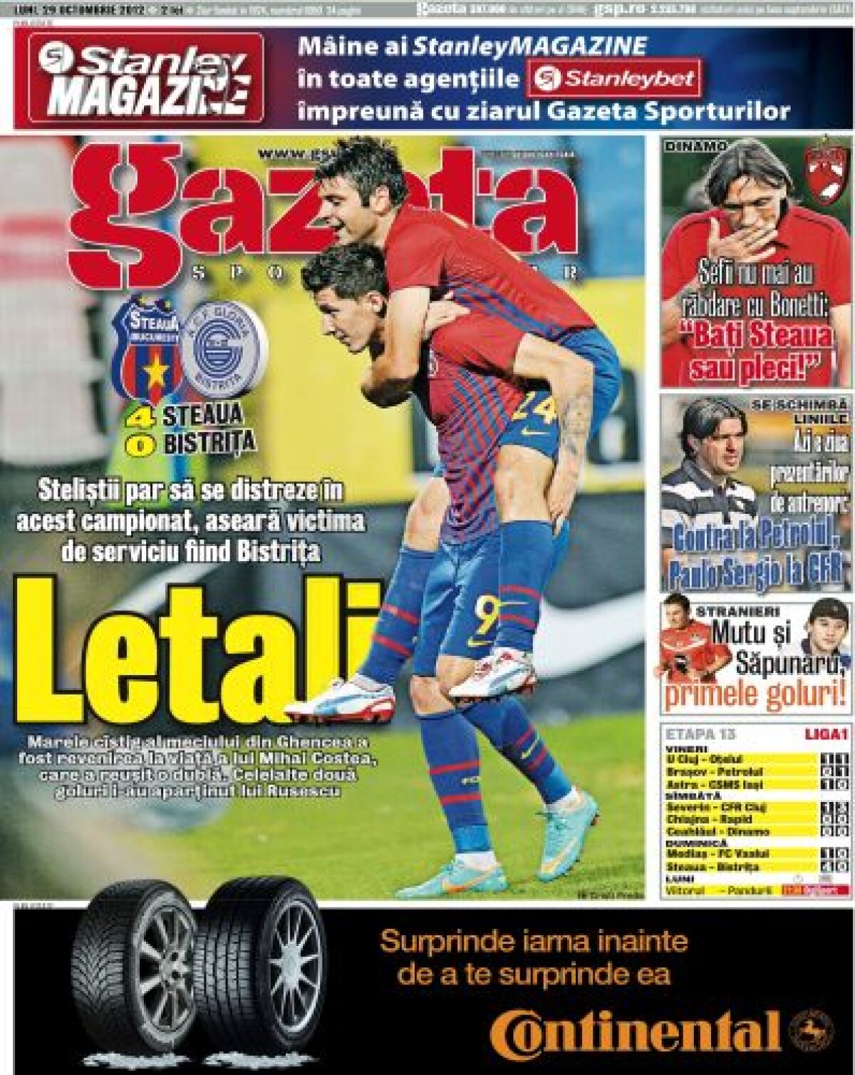 VIDEO Balaur cu patru capete » Steaua s-a distrat cu Bistriţa: 4-0, "duble" Rusescu şi Costea