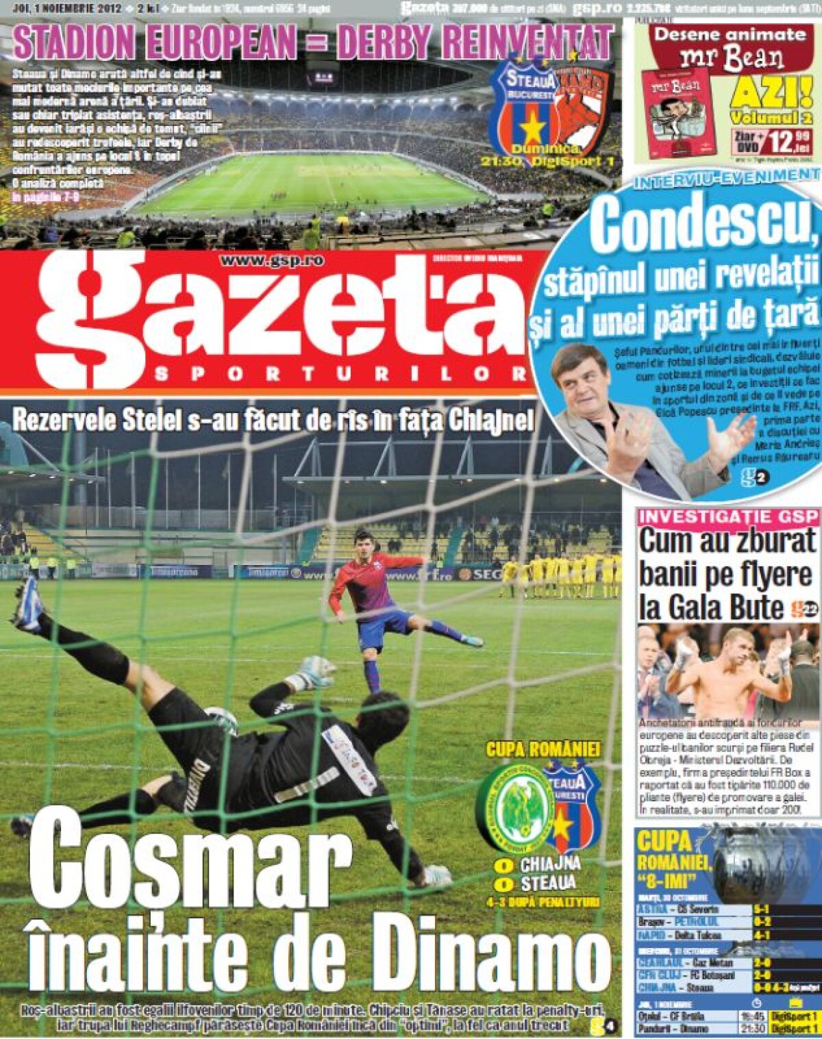 Rocada mică » Steaua a părăsit din nou Cupa României din faza optimilor de finală, 3-4 la penalty-uri cu Chiajna