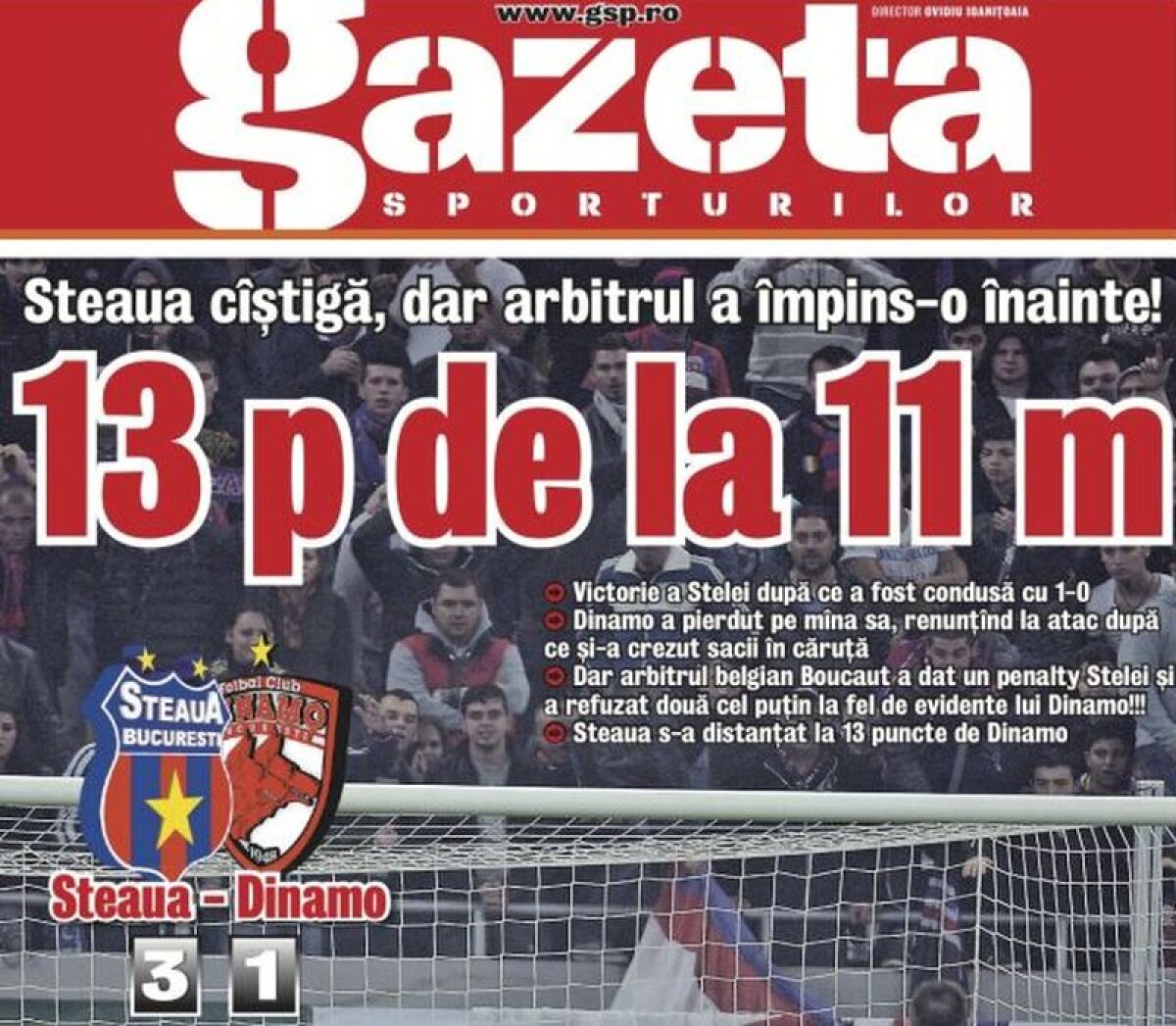 VIDEO Derby de Rusescu » Steaua s-a impus în Derby, 3-1, însă arbitrul i-a dat o mînă de ajutor