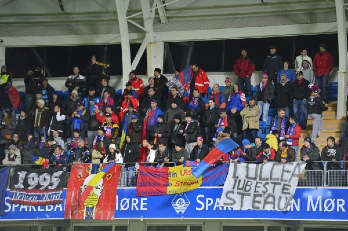 FOTO Suporterii Stelei i-au făcut pe elevii lui Reghecampf să se simtă ca acasă la Molde