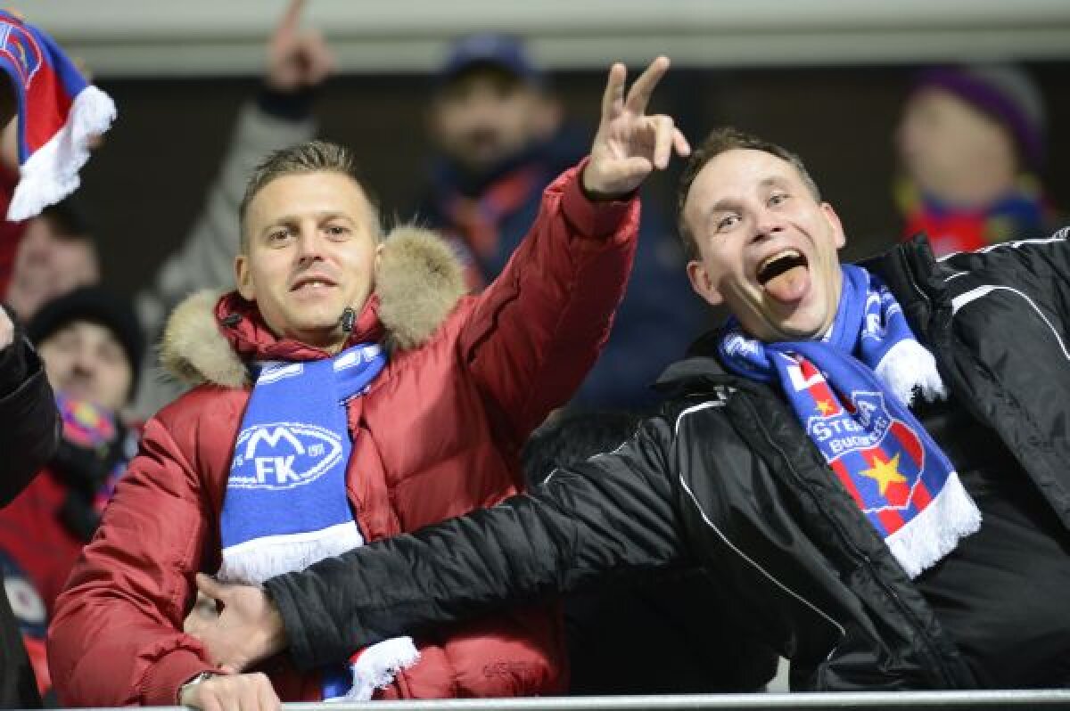 FOTO Suporterii Stelei i-au făcut pe elevii lui Reghecampf să se simtă ca acasă la Molde