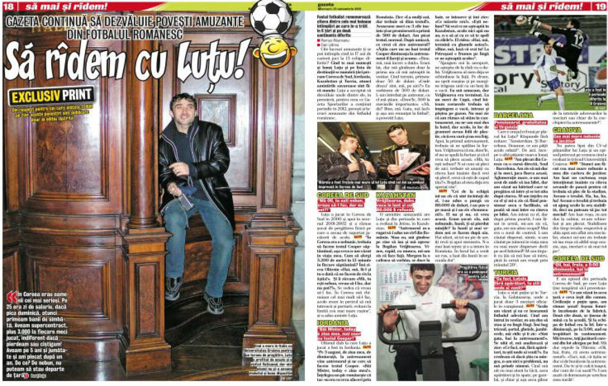 Citeşte doar în ediţia tipărită a Gazetei de azi » Două poveşti în oglindă: Destinul sfîşietor al lui Eugen Grigore şi întîmplările haioase ale lui Ionuţ Luţu