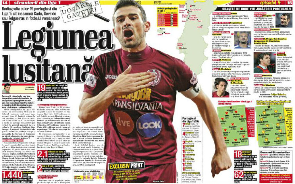 Citeşte doar în ediţia tipărită a Gazetei de azi » Totul despre legiunea lusitană din Liga 1 şi vizita GSP la Al Jazeera TV