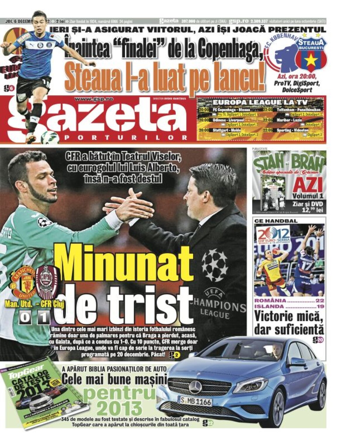 VIDEO Băieţi de nota 10! » CFR a făcut un meci fabulos la Manchester, dar a ratat dramatic calificarea în optimile Ligii