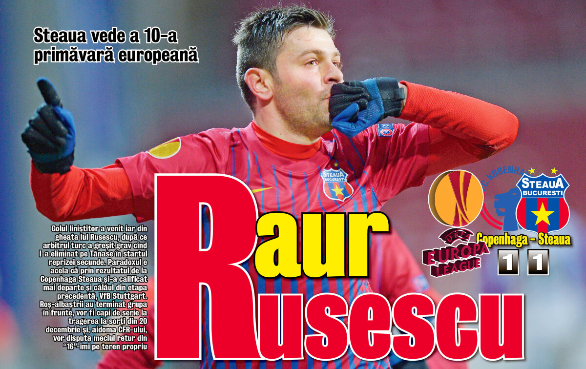 VIDEO Ghetele care merită cadouri » Steaua se califică în primăvara europeană după egalul cu Copenhaga, scor 1-1