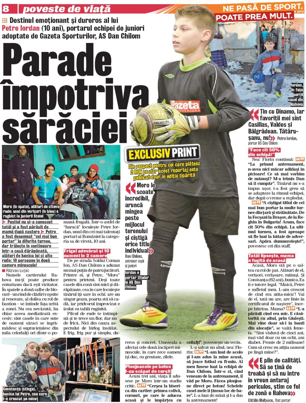 Exclusiv print » Traseul emoţionant al micului star din echipa adoptată de Gazetă şi povestea haiducilor fotbalului botoşănean
