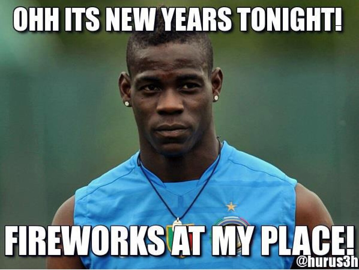 FOTO Balotelli e cel mai fericit de Revelion: "Artificii la mine acasă!" :D