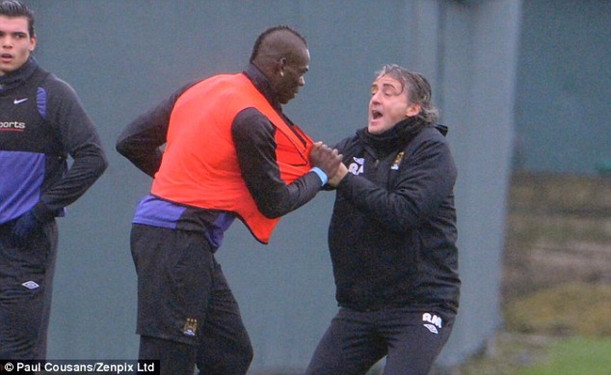 FOTO Mancini şi Balotelli s-au încăierat la antrenament! » Pleacă atacantul de la City?