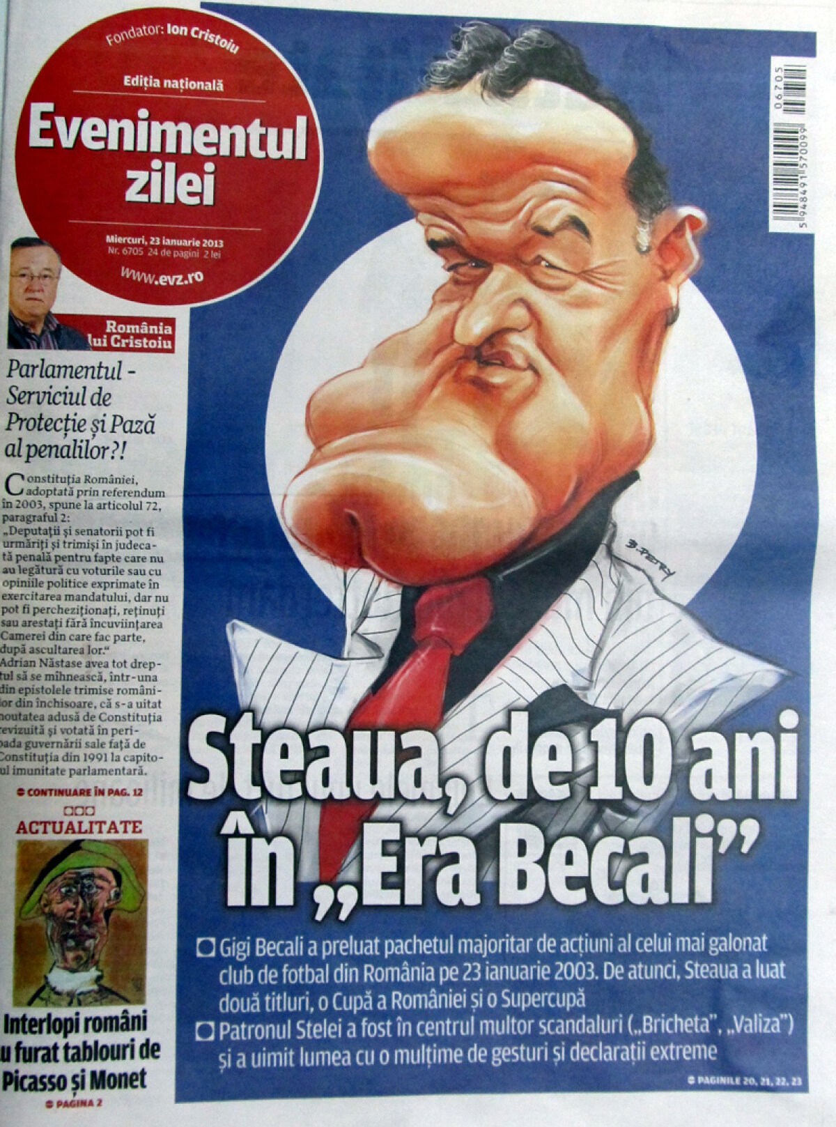 Gigi face victime la EVZ » Doi ziarişti sportivi şi-au dat demisia, susţinînd că li s-a impus ce să scrie într-un material despre Becali