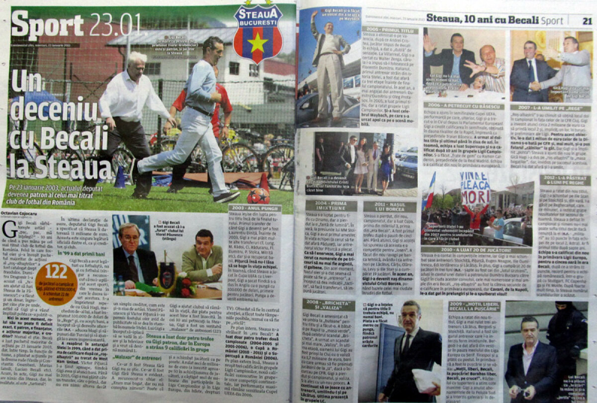 Gigi face victime la EVZ » Doi ziarişti sportivi şi-au dat demisia, susţinînd că li s-a impus ce să scrie într-un material despre Becali