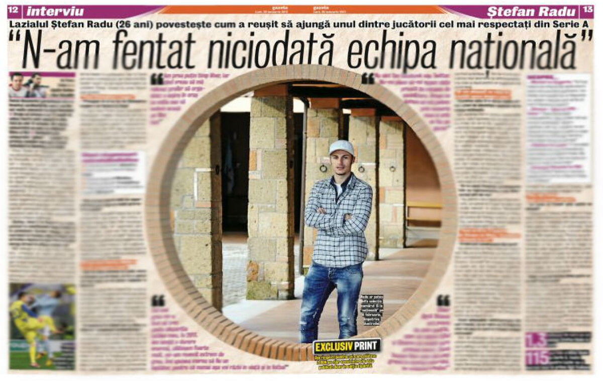 Exclusiv print » Interviu realizat la Roma cu Ştefan Radu, puştiul descoperit de Gazetă care a ajuns în Bundesliga şi aventurile unui nevăzător fără frică