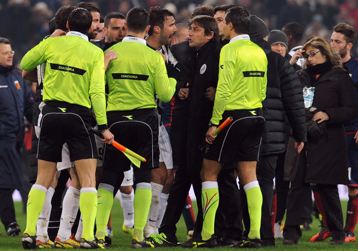 VIDEO Frînă de mînă » Conte a sărit la arbitru după 1-1 cu Genoa: ”Eşti o ruşine!”