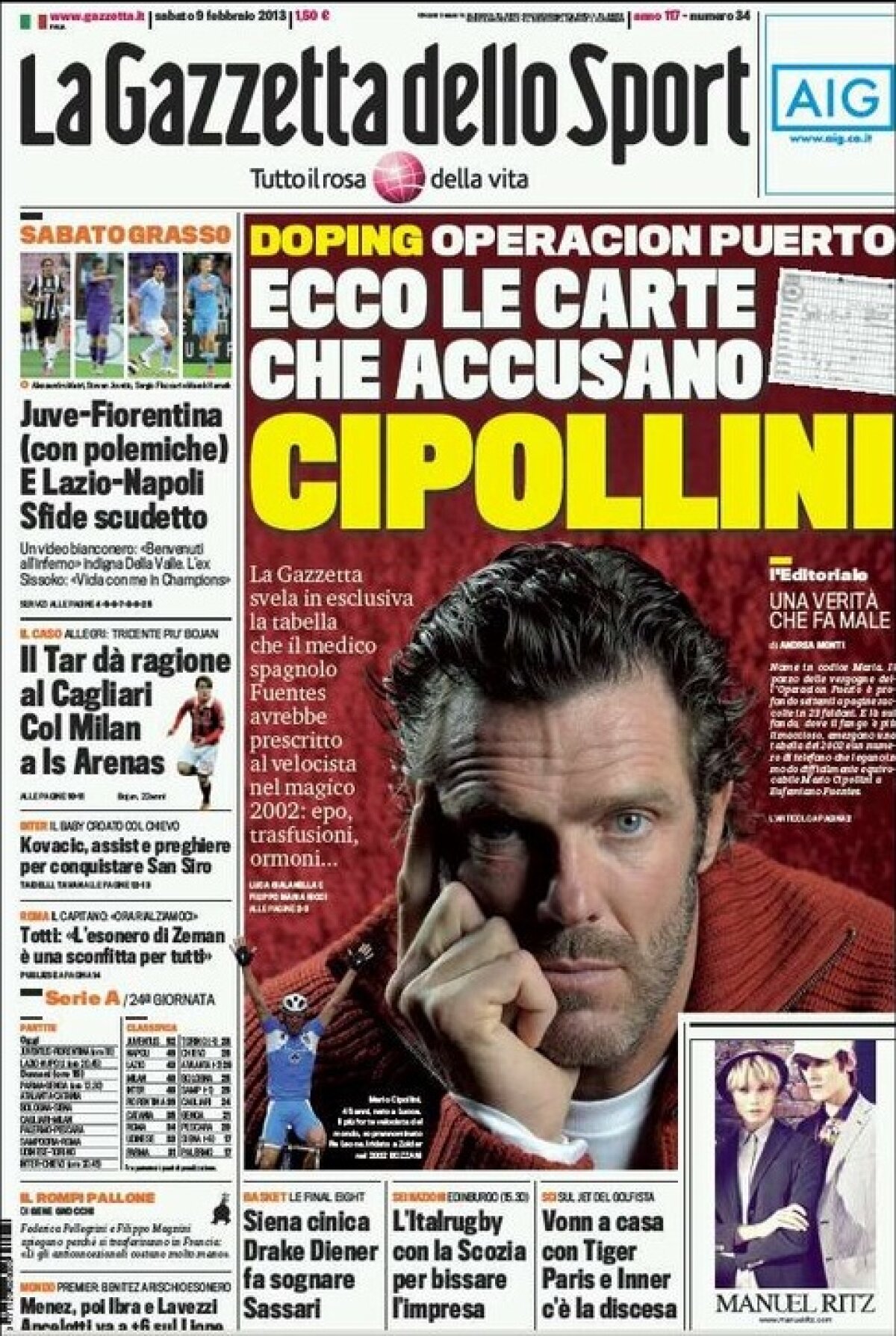 Mario Cipollini, nume de cod "Maria" în dosarele lui Eufemiano Fuentes