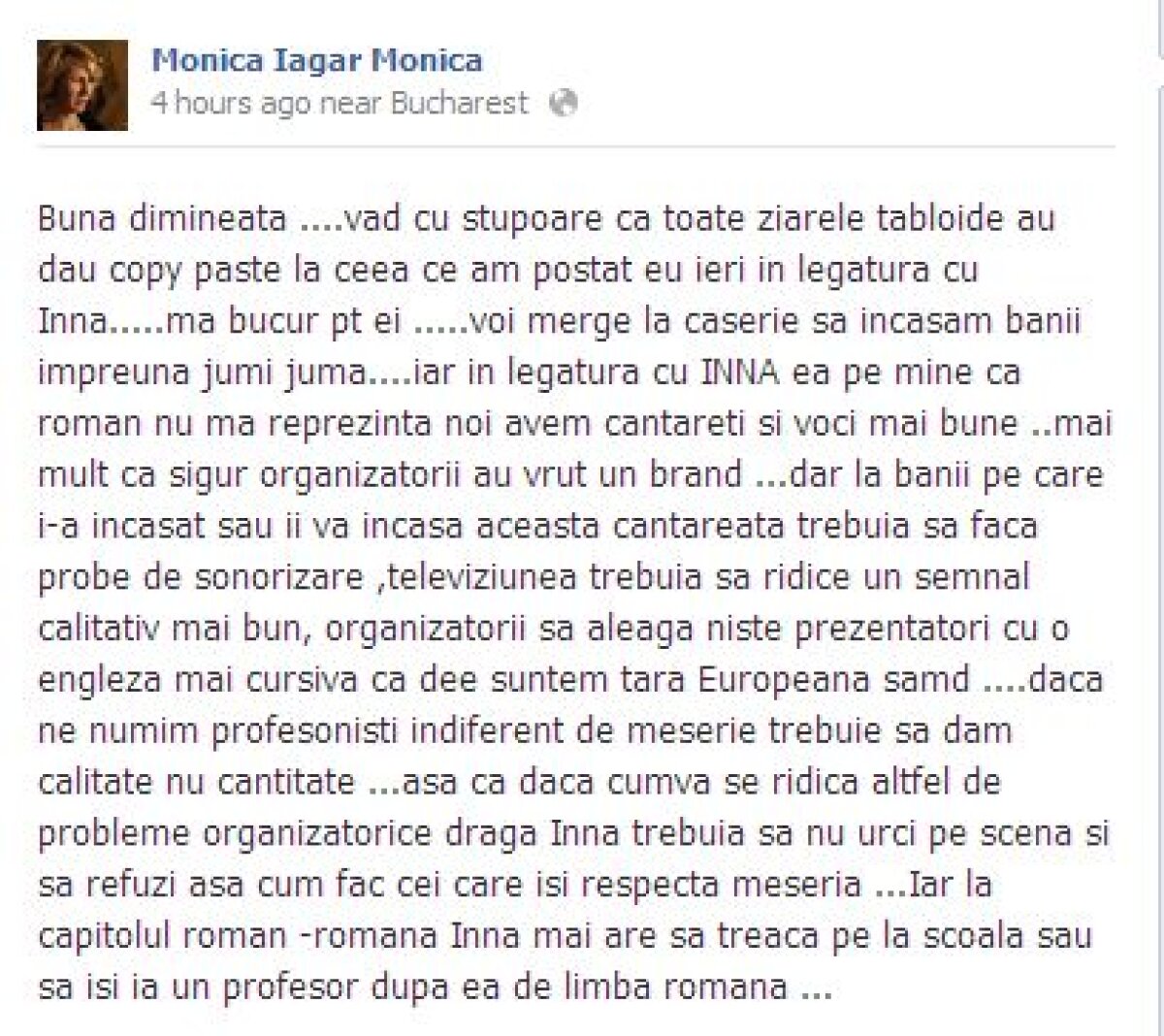 Iagăr atacă FOTE: "Dezorganizare completă la festivitatea de deschidere! Mai rău ca pe vremea lui Ceauşescu!"