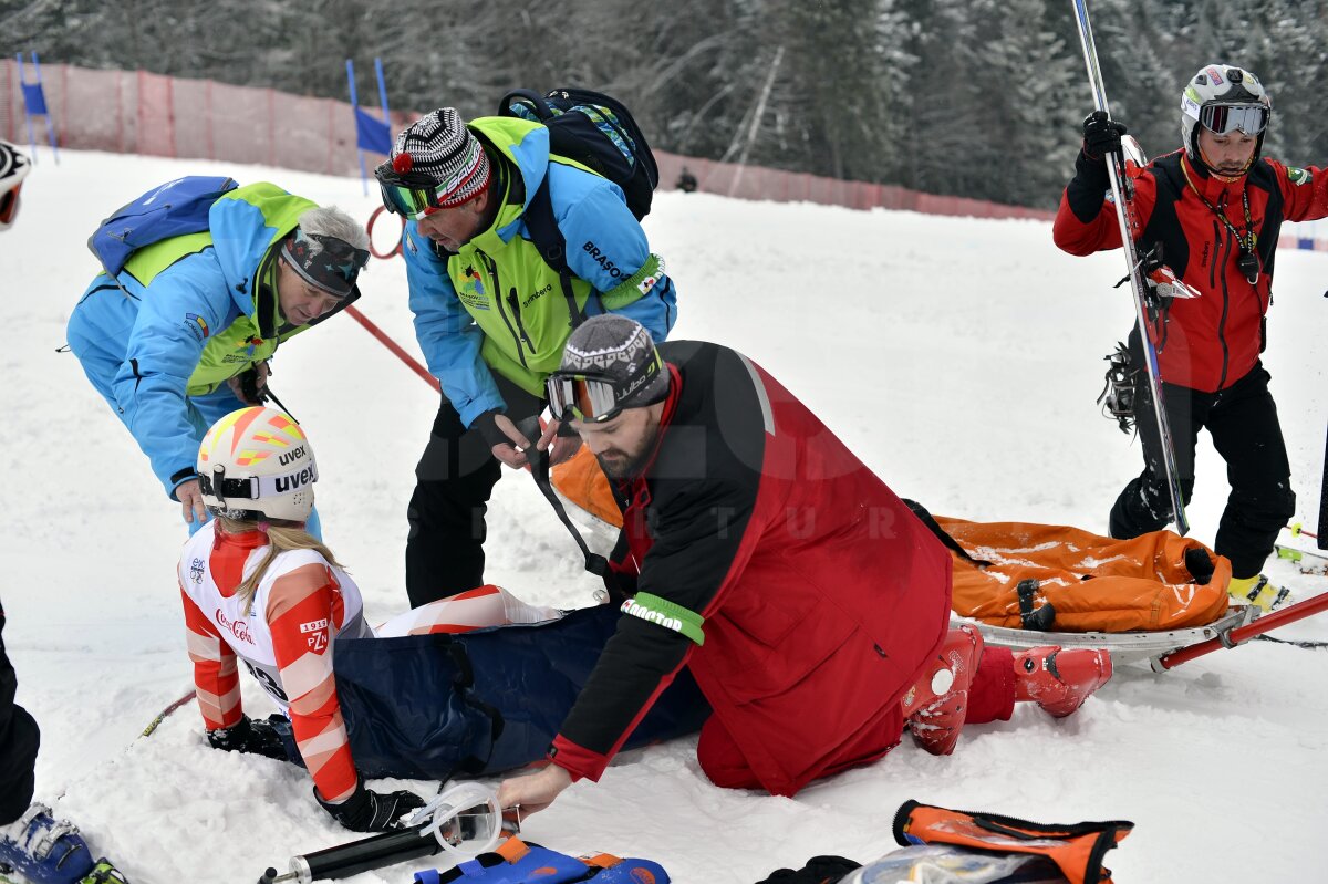 GALERIE FOTO Primul accident la FOTE: căzătură urîtă la slalom uriaş!