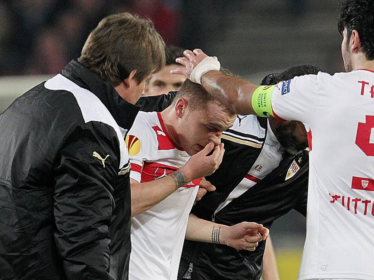 VIDEO Ghinion Maxim » Tricolorul s-a accidentat la primul meci ca titular la Stuttgart şi va rata dubla cu Ungaria şi Olanda