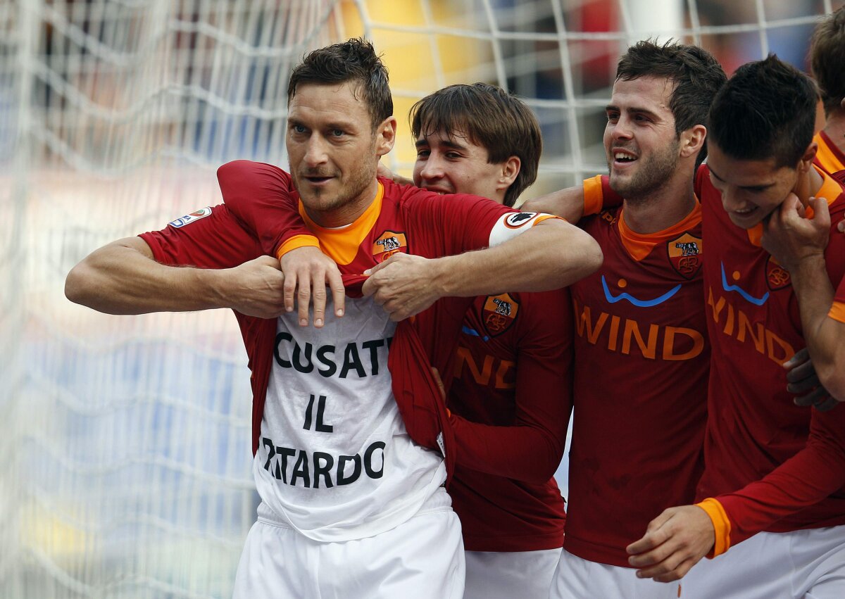 FOTO&VIDEO 20 de ani de iubire pentru AS Roma » Francesco Totti visează la două recorduri şi crede că: "Doar Messi e mai bun decît mine"