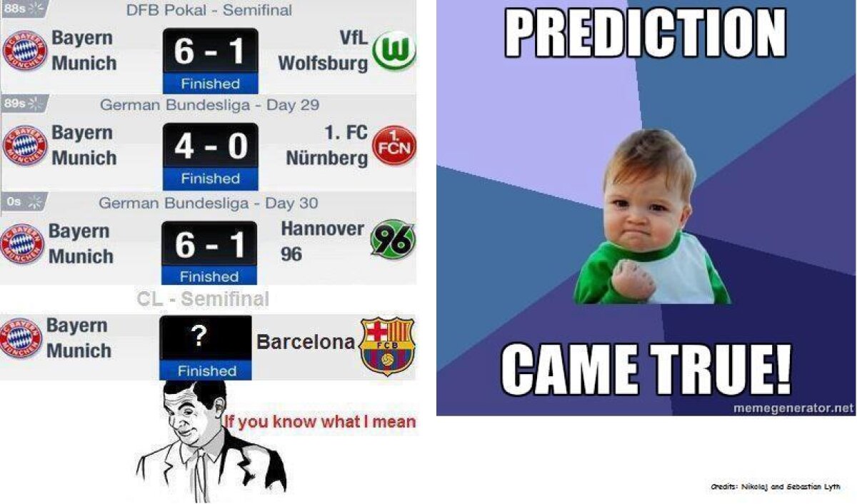 FOTO Glumele zilei pe net după înfrîngerea categorică a Barcelonei cu Bayern Munchen :D