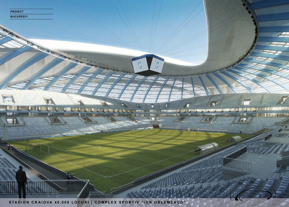 FOTO&VIDEO Inspirat din arta lui Brâncuşi » Imagini spectaculoase cu viitorul stadion al Craiovei